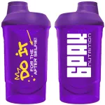 Plastikinis purpurinis 6PAK plaktuvas su sieteliu, 600 ml