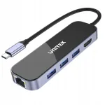 USB-C &scaron;akotuvas Unitek D1084A, 3x USB 3.1, HDMI, Gigabit Ethernet, PD 100W