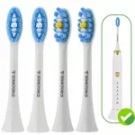 Sonicinio dantų &scaron;epetėlio antgaliai Smilesonic EX, balti, kieti, 4 vnt.