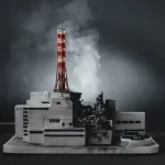 Kolekcinis Černobylio 4-ojo reaktoriaus 3D modelis su dūmu ir LED ap&scaron;vietimu
