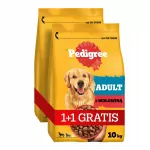 Sausas &scaron;unų maistas PEDIGREE su jautiena ir daržovėmis, 10 kg + 10 kg nemokamai