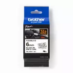 Lipni juostelė Brother TZE-FX211, 6 mm, balta su juodu, lanksti, TZEFX211