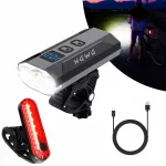 Dviračio LED žibintų rinkinys, 1200 lm, 5200 mAh, priekinis ir galinis