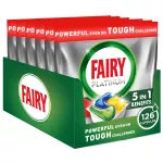 Indaplovių tabletės Fairy Platinum All in One, 126 vnt., citrinų kvapo + dovana