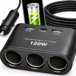 Automobilinis USB-C ir QC cigarečių pridegiklio lizdo skirstytuvas