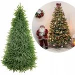 Dirbtinė eglutė, 220 cm, žali PE &scaron;akelių, 100% silikonas