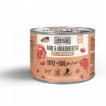 Kačių konservai MAC's su jautiena ir pauk&scaron;tienos &scaron;irdelėmis, 200 g