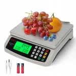 Elektroninės gastronominės svarstyklės 40kg INOX LCD TARA PCS USB 1g