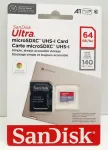 Atminties kortelė SanDisk Ultra microSDXC 64GB, 140 MB/s, su adapteriu Chromebook