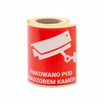 Lipdukų etiketės &bdquo;Packed under camera supervision&ldquo;, 100 vnt.
