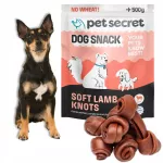 Mėsos skanėstai &scaron;unims Pet Secret, mink&scaron;ti avienos mazgai, 500 g