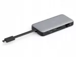 USB-C stotelė, 7 jungtys: HDMI 4K, RJ45, 2 x USB 3.2, USB-C PD 100W, kortelių skaitytuvas