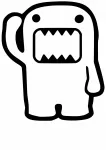 Automobilio lipdukas DOMO KUN, be fono, 12 x 10,3 cm