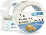 Pakavimo juosta RAPESCO, 50 mm x 60 m, permatoma, atspari vandeniui, 3 vnt.