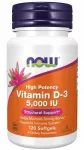 Maisto papildas NOW Vitamin D3 5000 IU, 120 kapsulių
