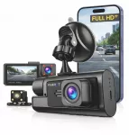 Vaizdo registratorius automobiliui 3in1, priekinė, vidinė ir galinė kamera, WiFi, Full HD