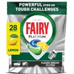 Indaplovių tabletės Fairy Platinum All in One, 28 vnt., citrinų kvapo