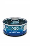 &Scaron;lapi katės ėdalas Farmina N&D Ocean su tunu, kalmarais ir krevetėmis, 70 g