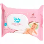 Drėgnos servetėlės kūdikiams Teddy Care su segtuku, 90 vnt.