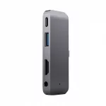 USB-C &scaron;akotuvas su USB 3.0 ir 3,5 mm ausinių jungtimi
