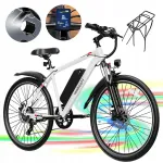 Elektrinis dviratis HEADEER 500W 48V 13,5Ah, balta, 26" ratlankiai, iki 80 km