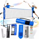 Badmintono tinklas SONGMICS 3 m, sulankstomas, ne&scaron;iojamas, reguliuojamo auk&scaron;čio