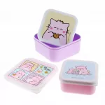 Pietų dėžutės rinkinys vaikams Pembe the Pink Cat, 3 vnt.