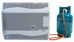 Dujinė ketaus krosnelė balionams, 5 kW, su ventiliatoriumi