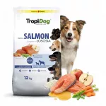 Sausas ėdalas TROPIDOG su la&scaron;i&scaron;a, vidutinio ir didelio dydžio suaugusiems &scaron;unims, 12 kg