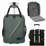 Kelioninis kuprinės tipo lagaminas su ratukais AMERICAN TOURISTER RYAN WIZZ 30 l, tamsiai žalia