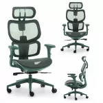 Biuro kėdė HANOI, žalia, ergonomi&scaron;ka, su sūpynėmis ir 4D porankiais