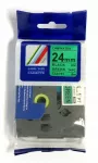 Etiketės juostelė Brother TZ2-751 / TZe-751, 24 mm, juodas tekstas, žalia pagrindas
