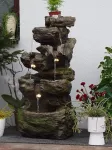 Dekoratyvinis sodo fontanas Water Rocker, 103 cm, su LED a&scaron;imi