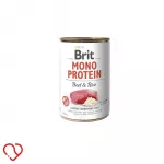 &Scaron;unų konservai BRIT Mono Protein su jautiena ir ryžiais, 400 g