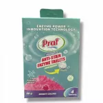 Skalbimo tabletės Praf Bright Colors, 4 vnt., su dėmes &scaron;alinančiais enzimais