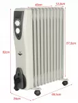 Alyvos radiatorius ELFUEGO 2500W, 11 sekcijų