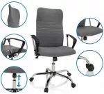 Biuro kėdė HJH OFFICE ARTON 40 su porankiais, audinys