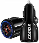 Automobilinis įkroviklis 2 x USB QC 3.0 su LED ap&scaron;vietimu