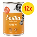 &Scaron;lapias kačių ėdalas SMILLA, 12 x 400 g, įvairių skonių, natūralios sudedamosios dalys