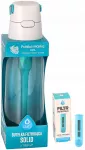 Vandens butelis su filtru Solid Turquoise 0,7 l + 2 papildomi filtrai