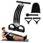 Atsparumo gumų rinkinys su pedalais ir rankenomis, juoda, 11&ndash;45 kg, fitnesui