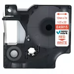 Etiketės juosta DYMO D1 45015, 12 mm x 7 m, balta su raudona