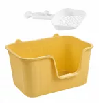 Katinų tualetas su semtuvėliu, atviras, geltonas, XL