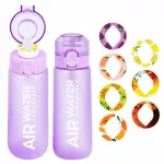 Vandens butelis AIR WATER 0,75 l, sidabrinis, su 7 skonio kapsulėmis, violetinis