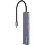 USB-C hubas CANYON DS-17 6-in-1, 4K, pilkas, 2 vnt.