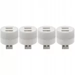 Automobilio USB lempučių rinkinys, 2 lizdai, 4 vnt.