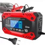 Akumuliatoriaus kroviklis su LCD ekranu, 12V, 10A, automatinis, su remonto funkcija