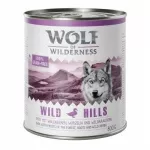&Scaron;unų konservai Wolf of Wilderness Wild Hills su antiena, 6 x 800 g