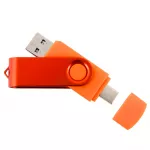 USB atmintinė 256 GB USB 3.0/3.2, USB-C, TWISTER, oranžinė