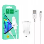 Automobilinis įkroviklis su USB-C laidu Denmen, 3100 mA